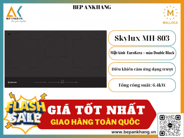 Bếp từ 3 vùng nấu Malloca Skylux MH-803 - Mặt Kính Eurokera Pháp